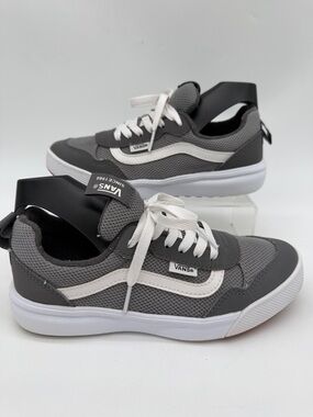 Vans Range Exp Mesh Frost Gray White Canvas Athletic Sneakers Shoes Size 4 Youth